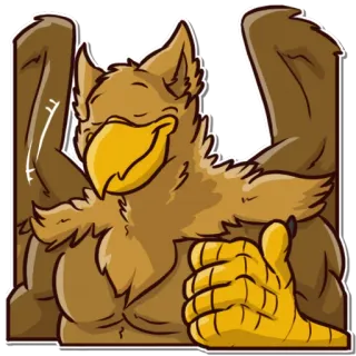 👍 623a91fa grifo, pulgar arriba, monstruo, fantasía, criatura, furry telegram sticker