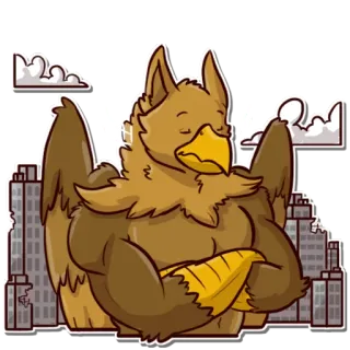 😑 742cfd69 Grifo, Grifo, Criatura fantástica, Bestia mítica, Águila, León, Ciudad, Pegatina telegram sticker