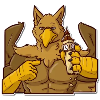 🕰 9172eada grifo, antropomorfo, criatura, mítico, torre, Big Ben telegram sticker