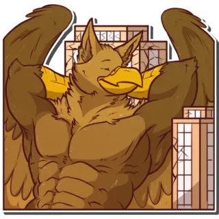 💤 ce4309dc Grifo, Gryphon, Monstruo, Criatura fantástica, Antropomorfo telegram sticker