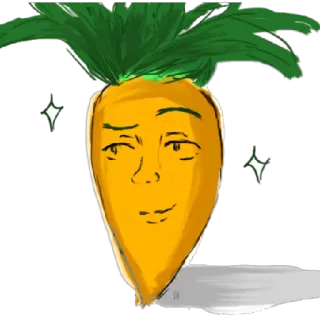 😏 c49fbeb5 carotte, nourriture, légume, mignon, kawaii, anthropomorphe telegram sticker