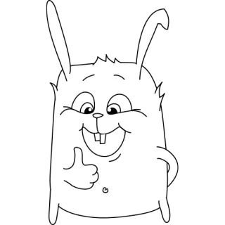 👍 5846cf9c kelinci, kartun, binatang, imut, ceria, jempol, oke telegram sticker
