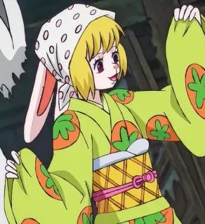 🥕 f28c49ee Carrot One Piece anime, one piece, carrot, rabbit, mink tribe, anime character, cartoon telegram sticker