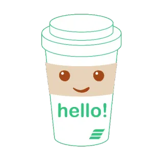 😊 1268094e hello! caffè, tazza, ciao, saluto, bevanda, kawaii telegram sticker