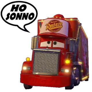 😪 3124c28e Mack Cars HO SONNO грузовик, мультфильм, анимированный, сонный, транспорт telegram sticker