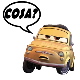 ❔ 83dfa9c2 Luigi Cars COSA? машина, мультфильм, фильм, итальянский telegram sticker