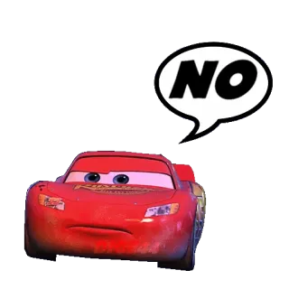 👎 fb1a0497 Lightning McQueen Cars NO samochód, film, lightning mcqueen, disney, pixar telegram sticker