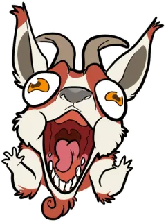 🐐 6eed6cf4 cartoon, animal, screaming, monster, funny, comic telegram sticker