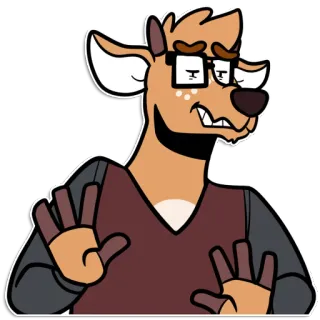😧 b8b938bb Furry, Antropomorfo, Animal, Personaje, Ciervo, Dibujo animado telegram sticker