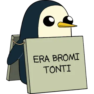 😆 f14d7552 Gunther Adventure Time ERA BROMI TONTI pinguino, adventure time, animazione, cartoni animati, divertente telegram sticker
