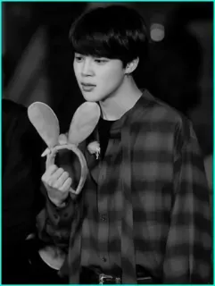 ▫️ dd036e93 Jimin Kpop, Jimin, BTS, Idole, Oreilles de lapin, Mode telegram sticker