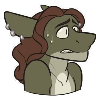 😰 bb4aa32e Акула, Антропоморфный, Фурри, Мультфильм, Наклейка, Тревожный telegram sticker