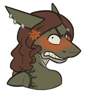 😡 bc1928e4 акула, антро, злой, мультяшный, пушистый, выражение, персонаж, существо telegram sticker