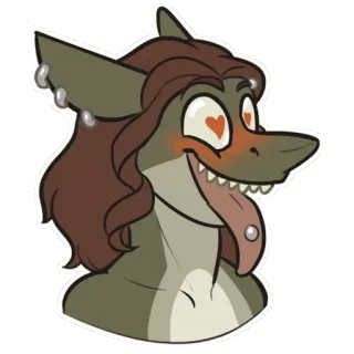 😍 c8dc5916 Фурри, Акула, Антро, Мультфильм, Милый, Фэнтези Существо, Животное, Иллюстрация telegram sticker