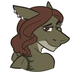 😏 d3bde75a антропоморфный, акула, женщина, пушистый, мультик, стикер telegram sticker