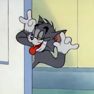 🧿 64c7b4f1 Tom Cat Tom and Jerry cartoon, cat, silly, funny, animation, character, tongue out, gesture telegram sticker