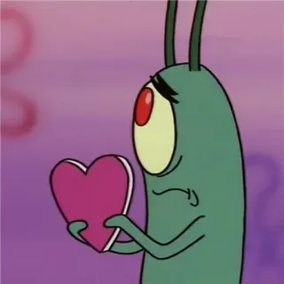 🧿 662f6259 Plankton SpongeBob SquarePants Plankton, SpongeBob, heart, cartoon, character, animation, nickelodeon telegram sticker