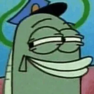 🧿 9ae6fbad Spongebob, Fish, Police, Cartoon, Smirk, Funny telegram sticker
