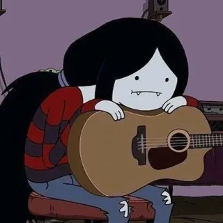 🧿 e42840b1 Marceline Adventure Time Adventure Time, Marceline, vampire, guitar, cartoon, animated telegram sticker