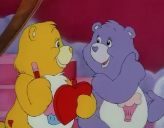 💗 211c3c36 Care Bears, cartoon, friendship, bears, valentine, love, heart telegram sticker
