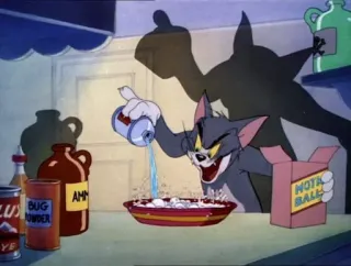 😈 2eb82773 Tom Tom and Jerry cartoon, animal, cat, mischief, classic cartoon telegram sticker
