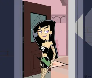 😈 530b368c Sam Manson Danny Phantom cartoon, goth, teen, animation, skull, fishnet, emo telegram sticker