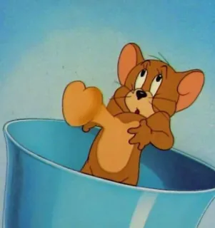 😰 91a1d8f5 Jerry Mouse Tom and Jerry cartoon, mouse, Jerry, animation, classic telegram sticker