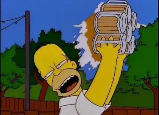 🍺 921294f7 Homer Simpson The Simpsons Homer Simpson, beer, cartoon, celebration, alcohol, The Simpsons telegram sticker