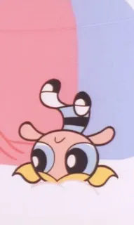 😔 a78e2882 Bubbles The Powerpuff Girls cartoon, bubbles, powerpuff girls, cute, falling telegram sticker