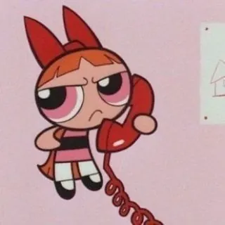 📞 a97eb049 Blossom Powerpuff Girls cartoon, Blossom, Powerpuff Girls, phone, cute, angry telegram sticker