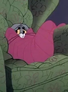 😓 cd1c765d Tom Cat Tom and Jerry cartoon, cat, funny, wrapped, sad, anime telegram sticker