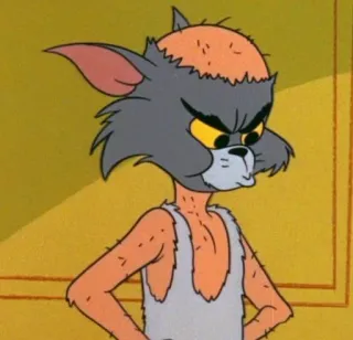 😡 d599cf75 Tom Cat Tom and Jerry cartoon, cat, angry, funny, meme, animation telegram sticker