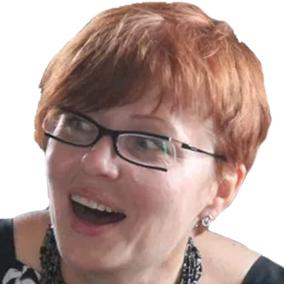 😱 355d6399 женщина, очки, портрет, человек, улыбка, рыжие волосы, женский telegram sticker