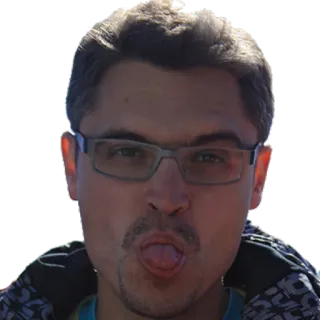 😜 ae4c99b7 мужчина, очки, язык, человек, лицо, портрет telegram sticker