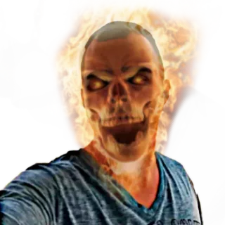 💀 0a2a0cee skull, flames, fire, ghost, skeleton, scary, halloween whatsapp sticker