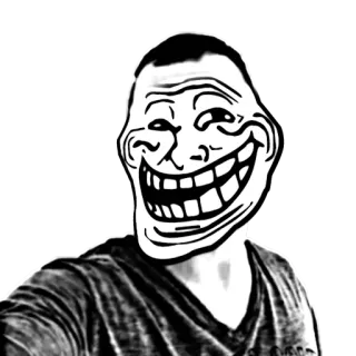 😂 2d662faa Trollface trollface, meme, internet meme, troll, funny, humor whatsapp sticker