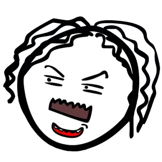 😈 8a9bc1e9 卡通, 脸, 表情, 生气, 绘画, 贴纸 telegram sticker