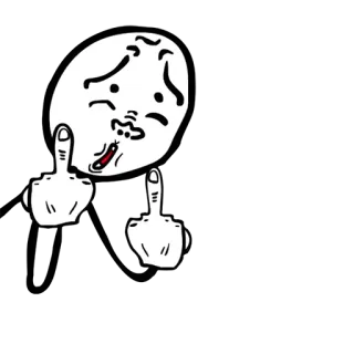 🖕 ec42e9f2 中指, 粗鲁, 冒犯, 手势, 卡通, 表情包 telegram sticker