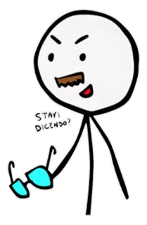 😏 062f0bdc STAY! Diciendo? monigote, gafas, personaje, dibujo animado, bigote telegram sticker