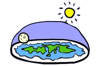 🌎 5ba93984 tierra plana, conspiración, tierra, sol, luna, mundo telegram sticker