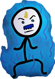 😡 90ced1df monigote de palo, enfadado, aura azul, dibujos animados, personaje, estilizado, dibujo telegram sticker