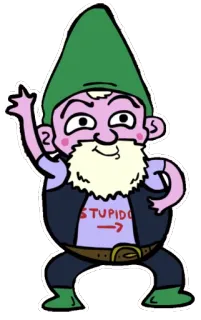 🙋‍♂️ a0dfb0d0 STUPIDO gnomo, ofensivo, estúpido, dibujos animados telegram sticker