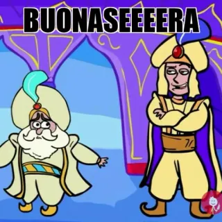 😏 1e79686a BUONASEEERA kartun, italia, salam, karakter, arab telegram sticker