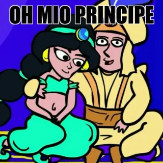 😍 21f78157 Aladdin OH MIO PRINCIPE Aladdin, Putri Jasmine, Disney, Kartun, Romansa, Pasangan telegram sticker