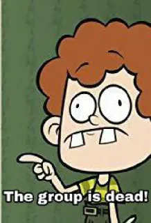 👩‍🔧 a27a9ec9 The group is dead! 漫画, 指差し, 悲しい, 表情, アニメ telegram sticker