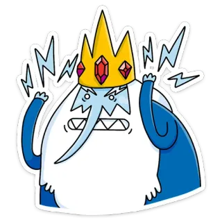 🤬 27f47710 Ice King Adventure Time Adventure Time, Ледяной Король, мультфильм, волшебник, корона, наклейка telegram sticker