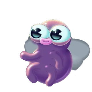 😘 879d0e0c créature, mignon, tâche, dessin animé, violet, personnage whatsapp sticker
