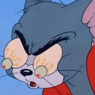 ⚡️ 20879931 Tom Cat Tom and Jerry 만화, 고양이, 충격 받은, 눈, 만화 캐릭터, 웃긴 telegram sticker