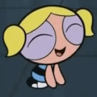 ⚡️ de6345a7 Bubbles Powerpuff Girls 만화, 버블, 파워퍼프걸, 귀여운 telegram sticker