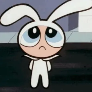 ⚡️ f83ed04a Bubbles Powerpuff Girls 만화, 토끼, 귀여운, 슬픈, 버블, 파워퍼프걸 telegram sticker